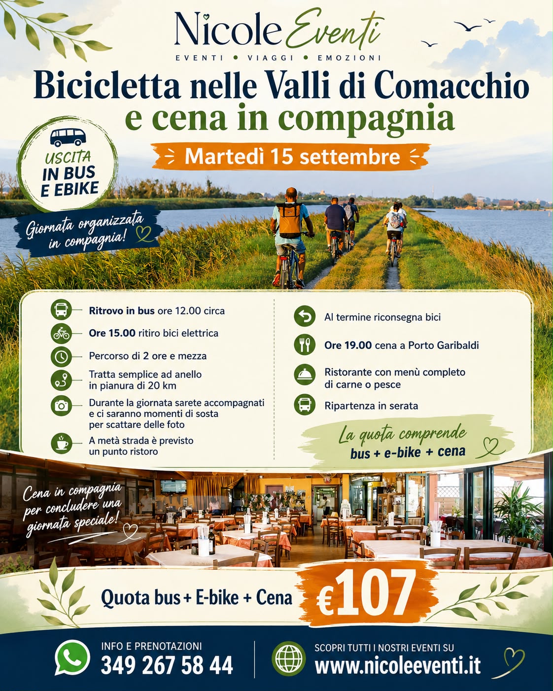 Biciclettata Valli di Comacchio e Cena