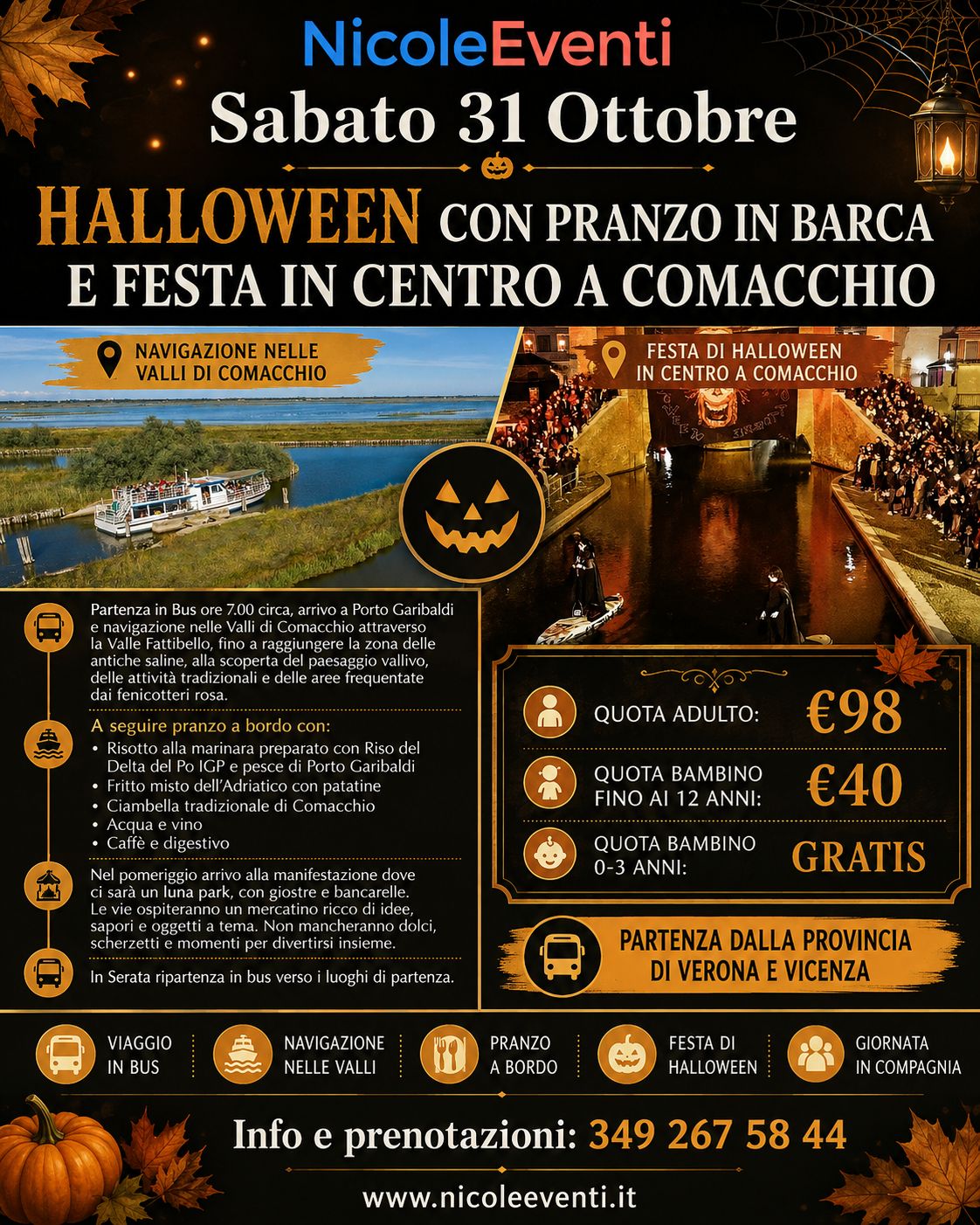 Halloween In Barca e Festa a Comacchio